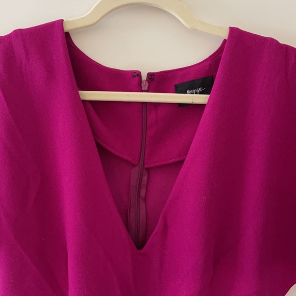 NastyGal Magenta V-neck Short Sleeve Mini Dress -S - Picture 4 of 5